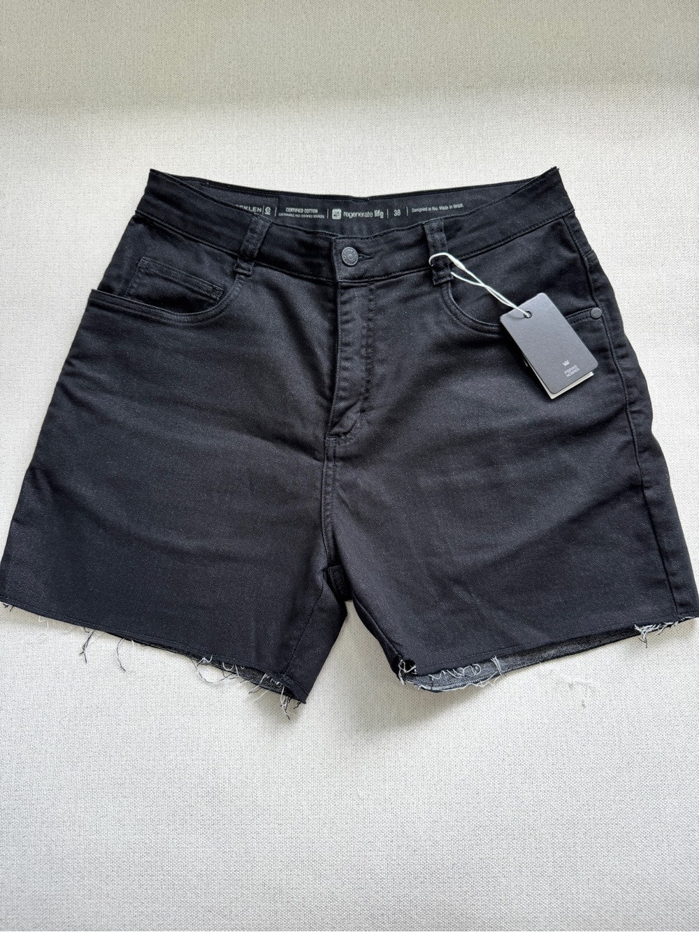 Osklen Denim Jean Denim Black 4-Way Stretch Shorts